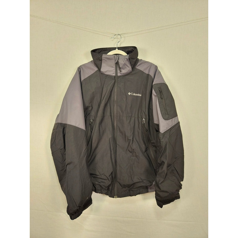 Columbia Interchange Jacket Mens Large Black Grey Colorblock Full Zip XM 3222